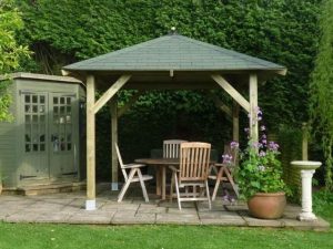 Enjoy A Cup of Tea Under Gazebo Designed in Garden – Pergola Gazebos: